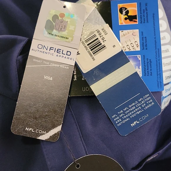 REEBOK ON FIELD Dallas Cowboys NFL Solid Navy Small Short Sleeve Shirt NEW - Picture 10 of 10